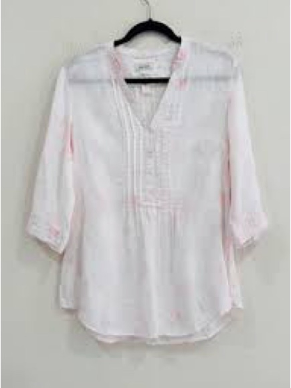 Malvin Hamburg Pink Pintuck Linen Peplum Top Shirt Euro 38 US M/L
